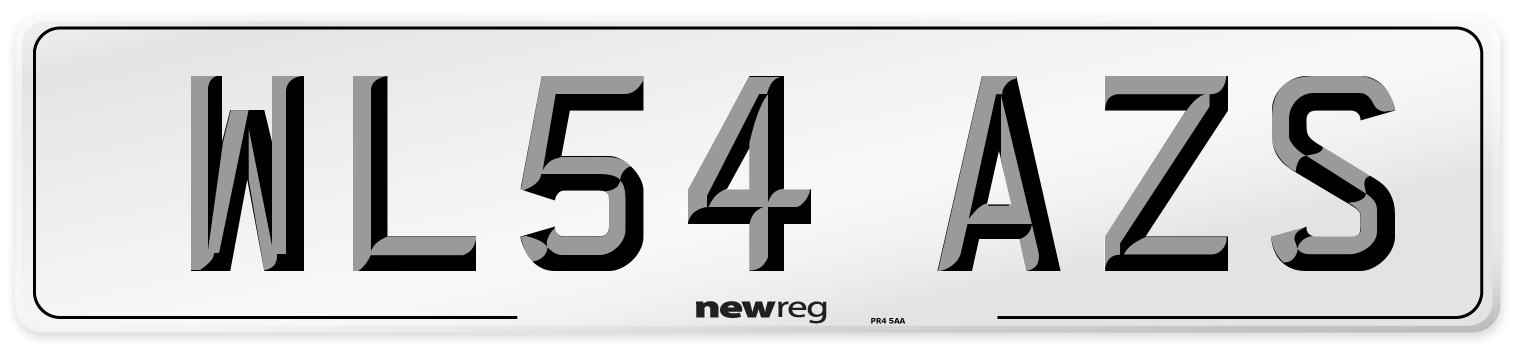 WL54 AZS Number Plate from New Reg